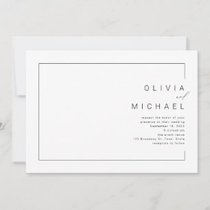 Moderne, schicke und minimalistische Foto-Hochzeit Einladung