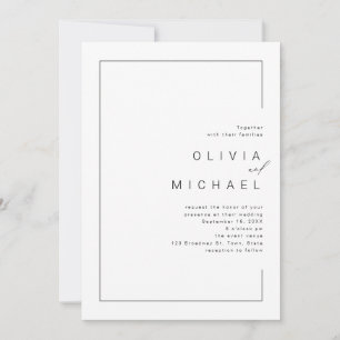 Moderne, schicke und minimalistische Foto-Hochzeit Einladung
