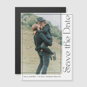 moderne Schickrahmen-Foto-Save-the-Date-Magnet Magnetkarte