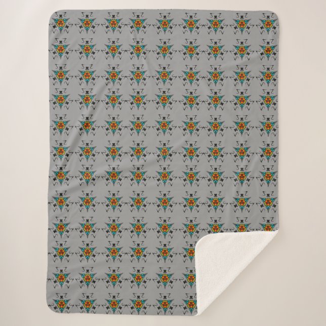 Moderne Schiefer-Mandala" Sherpadecke (Vorderseite)