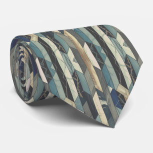 Moderne Schieferblaue und Onyx-Marmor-Geometrie-Mo Krawatte