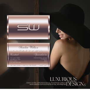 Moderne schimmery Rose Gold Effect Imitate 3D-Init Visitenkarte