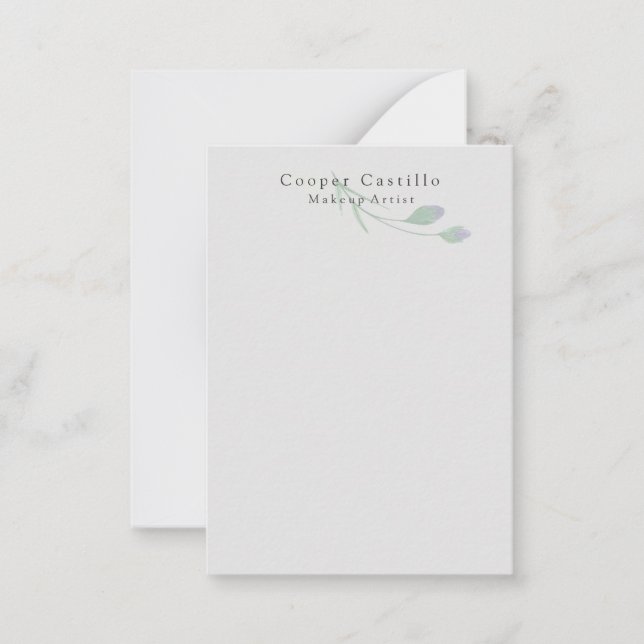 Moderne, schlichte, Berufliche Minimalistische Blü Mitteilungskarte (Vorderseite)