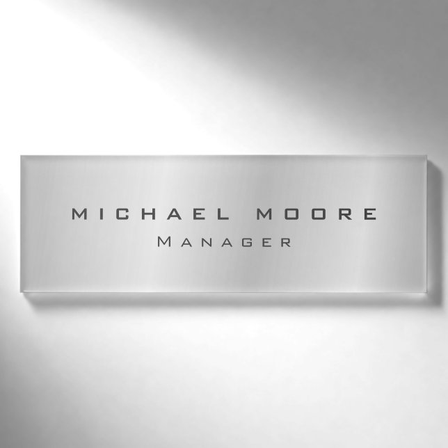 Moderne Schlichte Berufliche Namensposition Namenschild (Vorderseite)