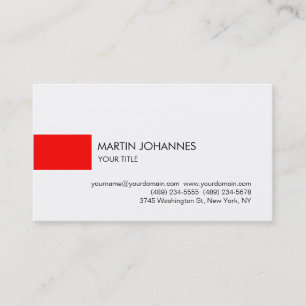 Moderne Schlichte Berufliche Red White Business Ca Visitenkarte