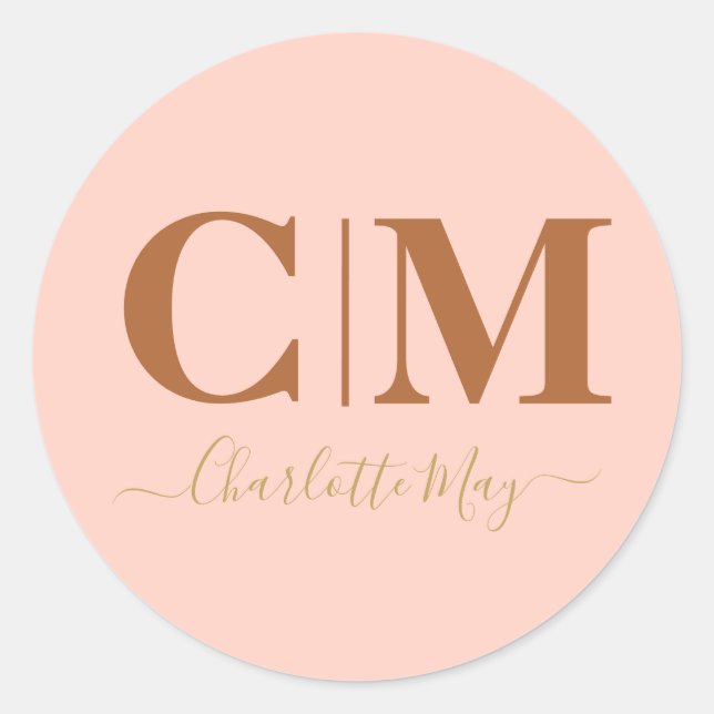 Moderne, schlichte Blush Pink Company Förderung Runder Aufkleber (Vorderseite)