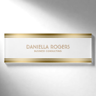 Moderne, schlichte Dekoration - Goldstreifen - Gre Namenschild