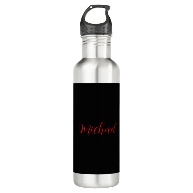 Moderne schlichte, einfache minimalistische Beiheb Edelstahlflasche (Vorderseite)