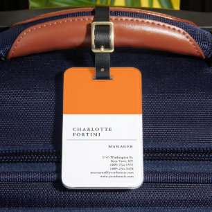 Moderne, schlichte, gelbgelbe Orangenfarbe Minimal Gepäckanhänger