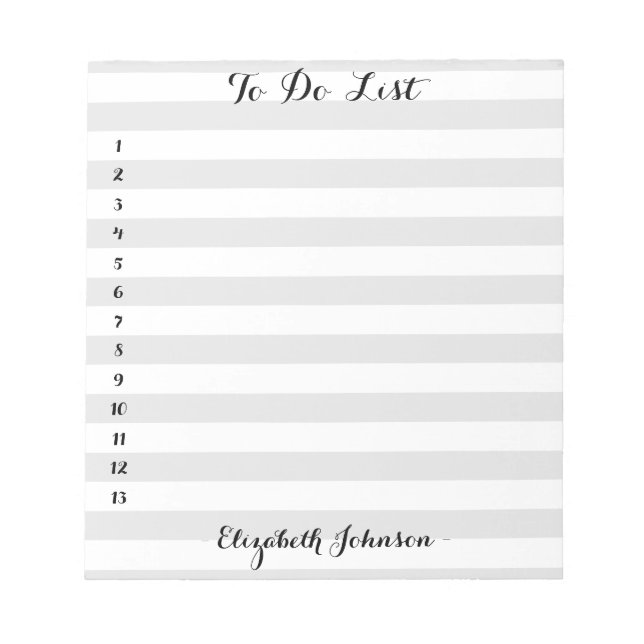 Moderne, schlichte, grau gestreifte Zuhause zum Au Notizblock (Vorderseite)