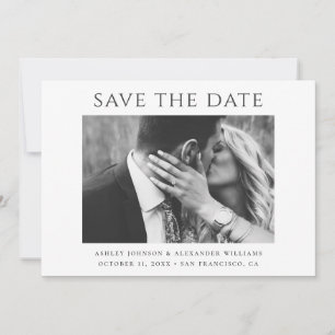 Moderne, schlichte Hochzeit in Schwarz-Weiß Save The Date