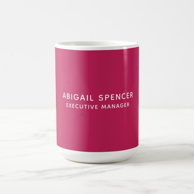 Moderne Schlichte klassische Berufliche Rose Rot Kaffeetasse (Mittel)