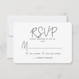 Moderne schlichte Minimal-Erinnerungen Gedächtnisa RSVP Karte