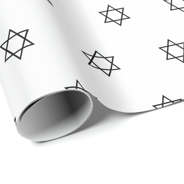 Moderne, schlichte, schwarze Sterne von David Must Geschenkpapier (Rolleneckpunkt)