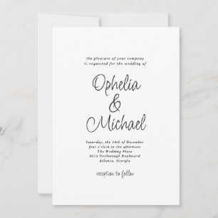 Moderne Schlichte und einfache Lässige Hochzeit Einladung