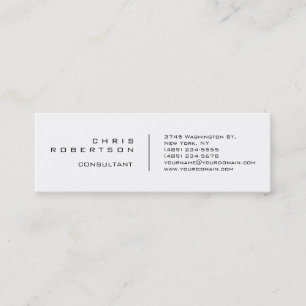 Moderne Schlichte White Skinny Business Card Mini Visitenkarte