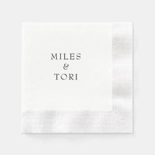 Moderne Schlichtheit B/W Hochzeit  Serviette