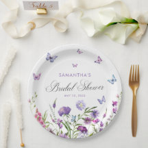 Moderne Schmetterlinge florales Lila Brautparty