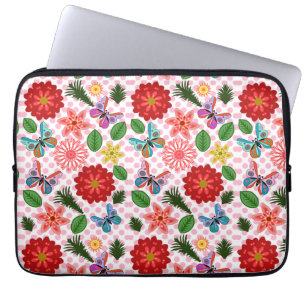 Moderne Schmetterlings-Blumen im Frühlingsgarten  Laptopschutzhülle