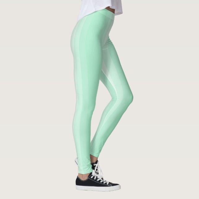 Moderne, schminkfarbene, weiße Streifen trendige V Leggings (Rechts)