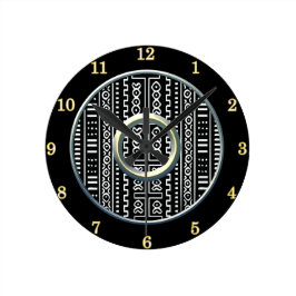 Moderne Schmuckmuster-Wandklemme Runde Wanduhr