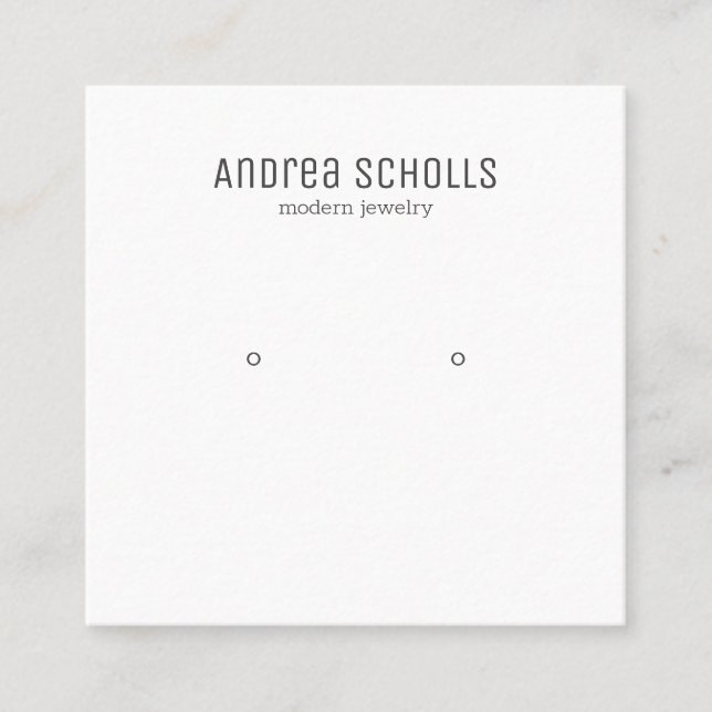 Moderne Schmuckstute Earring Display Quadratische Visitenkarte (Vorderseite)