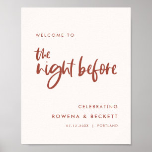 Moderne Schnee-Rosa Willkommen in der Nacht vor Poster