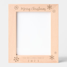 Moderne Schneeflocke Frohe Weihnachtsfamilie Jahr Geätzte Rahmen