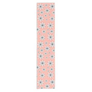 Moderne Schneeflocken Peach des Mittelalters Kurzer Tischläufer