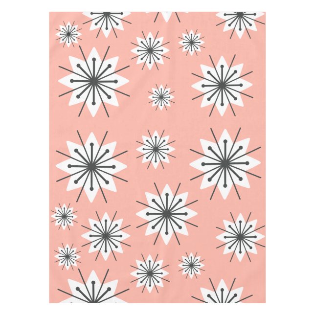 Moderne Schneeflocken Peach des Mittelalters Tischdecke (Vorderseite)