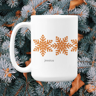 Moderne Schneeflocken Weihnachten Kaffeetasse