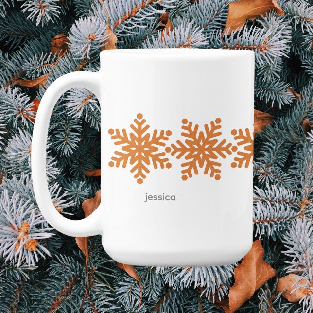 Moderne Schneeflocken Weihnachten Kaffeetasse (Von Creator hochgeladen)