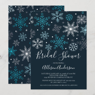Moderne Schneeflocken Winter Bridal Dusche Einladu Einladung