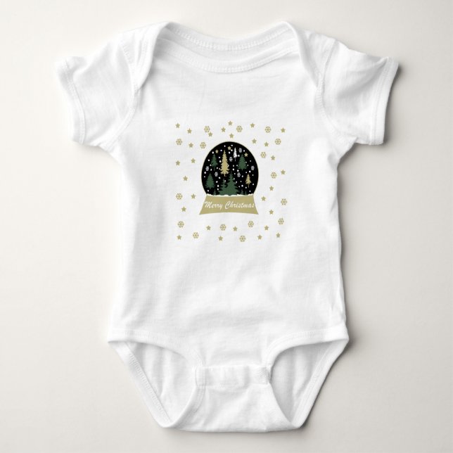 Moderne Schneeglobe Baby Strampler (Vorderseite)