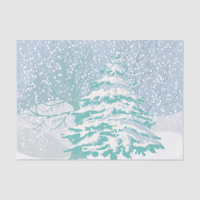 Moderne Schneehochbaum-ÄNDERFARBE Seidenpapier (Vorderseite)