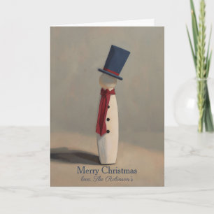 Moderne Schneemann-Watercolor-Weihnachtskarte Karte