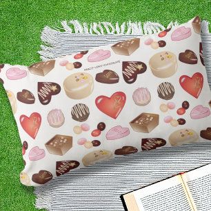 Moderne Schokolade Candy Heart Muster Außenbereich Kissen Für Draußen