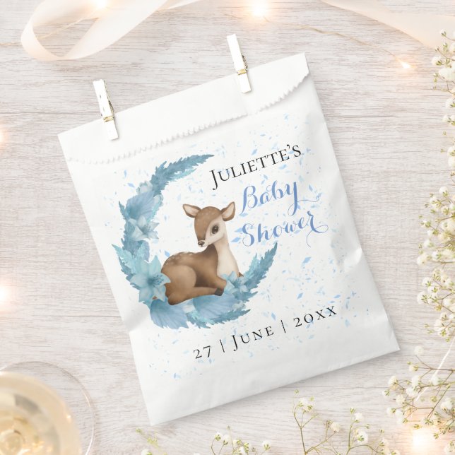Moderne schöne Bambi blauen Blumen Staubsaugerdusc Geschenktütchen (Ausgeschnitten)