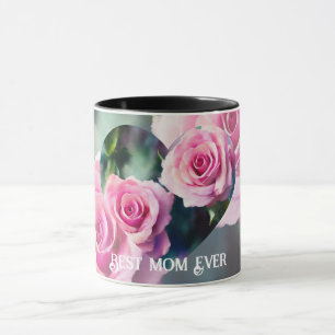 Moderne schöne Wasserfarben Rosensammlung Tasse