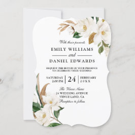 Moderne schöne weiße Blumenhochzeit Einladung