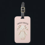 Moderne Schönheit Pastell Pink Bunny mit Namen Gepäckanhänger<br><div class="desc">Moderne Schönheit Pastell Pink Bunny mit Namen</div>