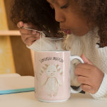 Moderne Schönheit Pastell Pink Bunny mit Namen Zweifarbige Tasse<br><div class="desc">Moderne Schönheit Pastell Pink Bunny mit Namen</div>