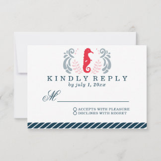Moderne Schönheits-Hochzeit RSVP Karte