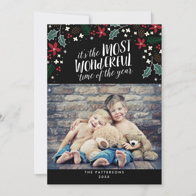 Moderne schönste Weihnachtsgrüße Fotokarte Feiertagskarte (Vorderseite)
