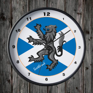 Moderne schottische Flagge, Rampant, schottisches  Runde Wanduhr