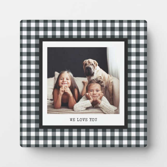 Moderne Schreibmaschine | Ihr Foto auf Black Gingh Fotoplatte (Vorderseite)