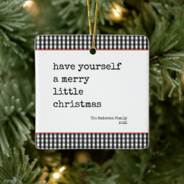 Moderne Schreibmaschine Merry Little Christmas Kar Keramikornament