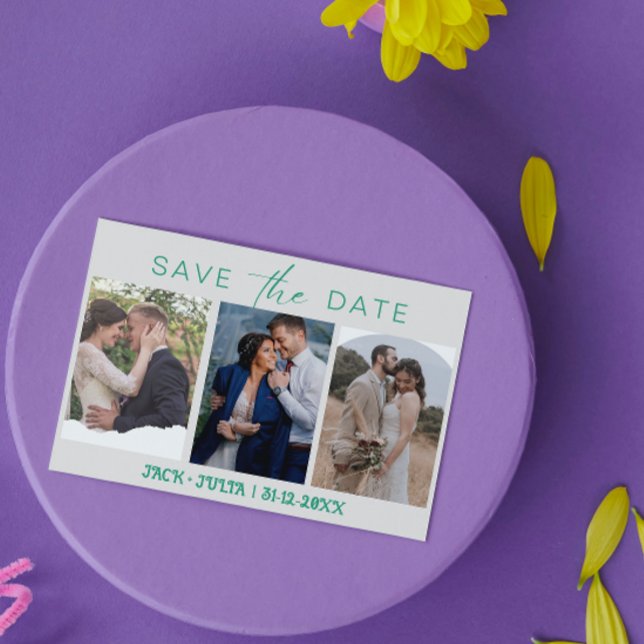 Moderne Schrift 3 Foto-Vorlagen Save the Date (Von Creator hochgeladen)