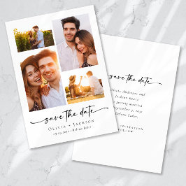 Moderne Schrift | 4 Fotos Hochzeit Save The Date