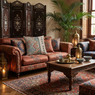 Moderne Schrift abstrakt schick zeitgenössisch rus Kissen